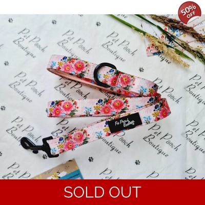 Cottage Floral Dog Lead - Reversible
